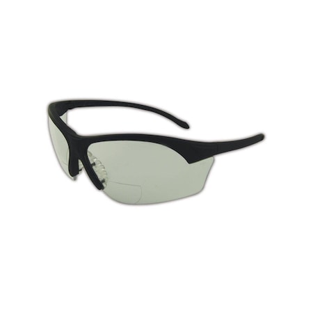 Magid Bifocal Safety Glasses, Black 2.5 Diopter, Clear Lens, Uncoated Coating YA7BKC25